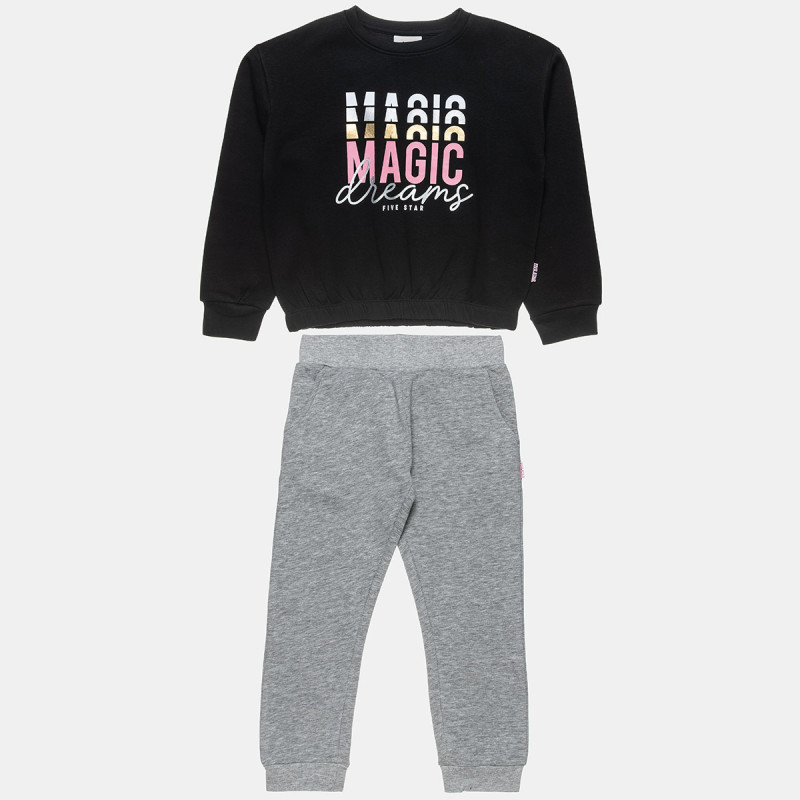 Tracksuit Five Star cotton fleece blend with shiny details print (6-16 years)