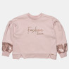 Long sleeve top cotton fleece blend with embroidery and sequins (6-16 years)