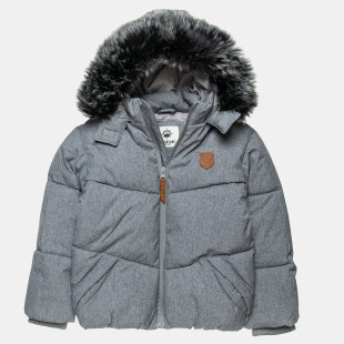 Puffer jacket with eco fur detail (18 months-5 years)