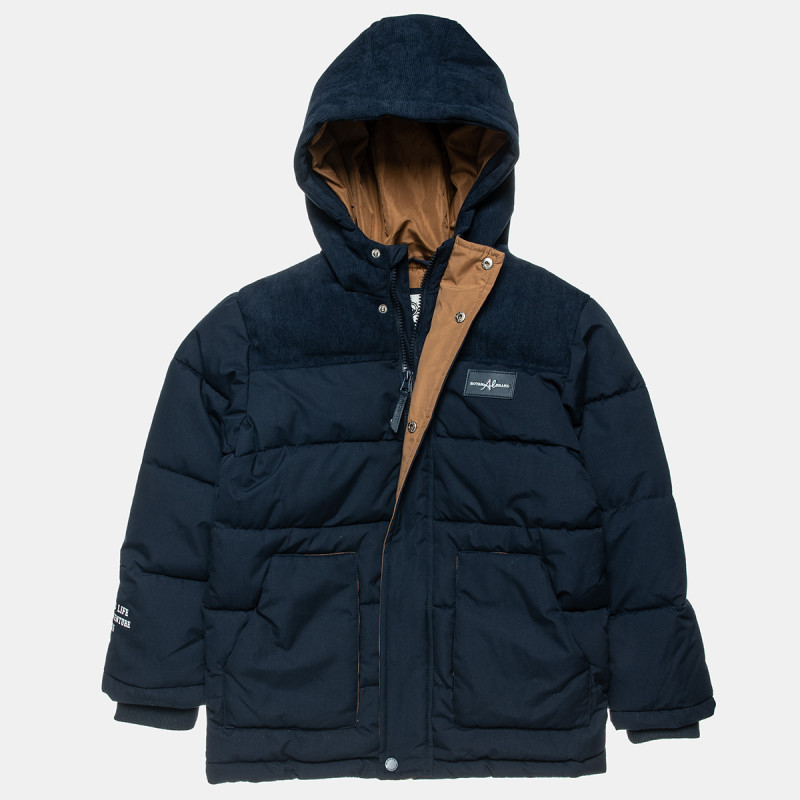 Puffer jacket with corduroy details (6-16 years)