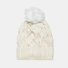 Beanie with thick knitting and pom pon one size (6-16 years)