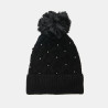 Beanie with thick knitting and pom pon one size (6-16 years)