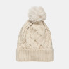 Beanie with thick knitting and pom pon one size (6-16 years)