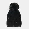 Beanie with thick knitting and pom pon one size (6-16 years)