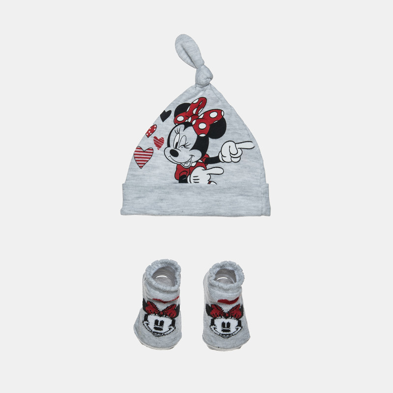 Set Disney Minnie Mouse beanie with socks (0-3 months)