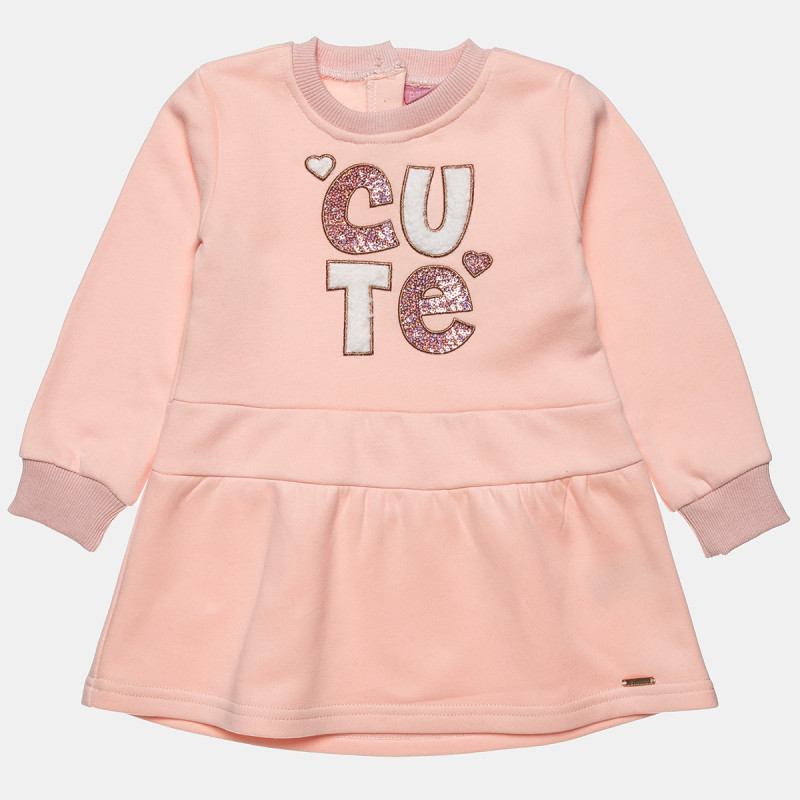 Dress cotton fleece blend with sequin embroidery (12 months-5 years)