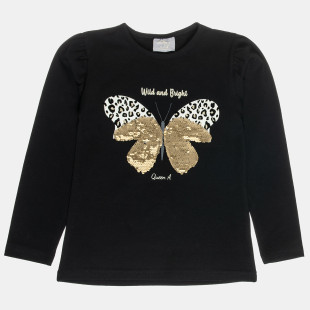 Long sleeve top with double sequins (6-16 years)