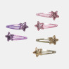 Hair clip stars with glitter - 6pcs set