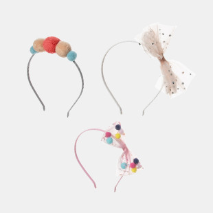 Headband with pom pon - 3pcs set