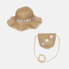 Straw hat floral with hanging purse (2-4 years)