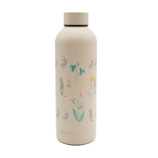 Water bottle thermos with flowers print 500ml