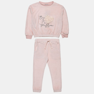 Tracksuit velour with waffle texture and embroidery (12 months-5 years)