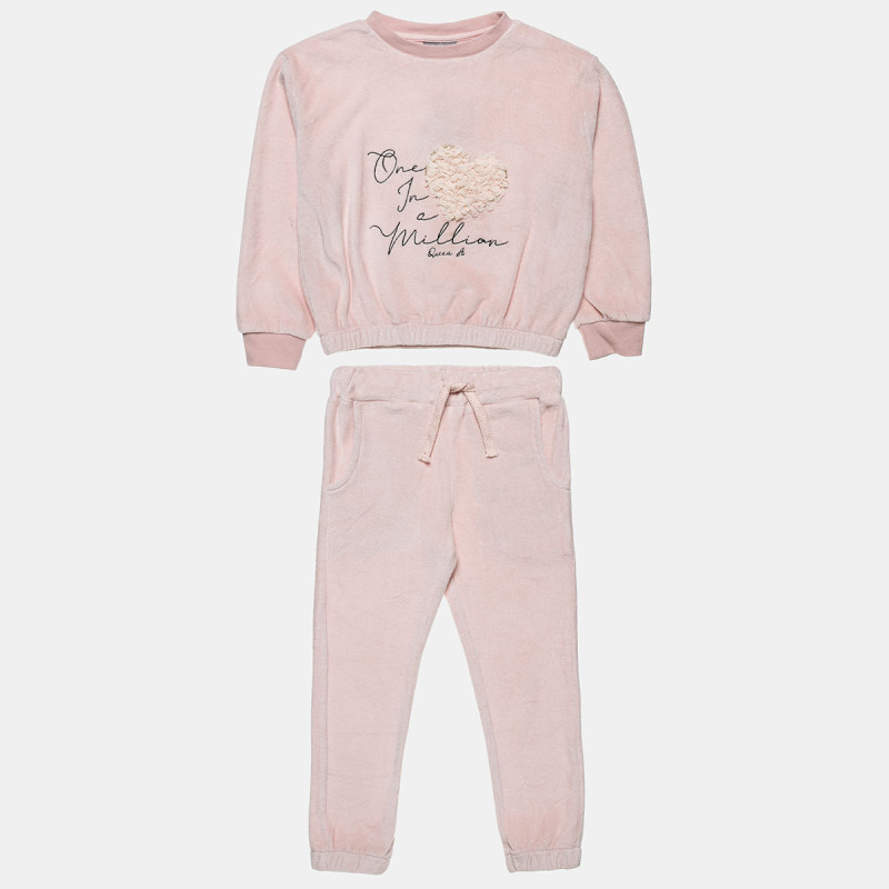 Tracksuit velour with waffle texture and embroidery (12 months-5 years)