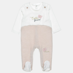 Babygrow velour with embroidery (1-12 months)