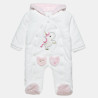 Pramsuit velour Tender Comforts with eco fur details (1-12 months)