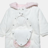 Pramsuit velour Tender Comforts with eco fur details (1-12 months)