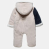 Pramsuit velour Tender Comforts with eco fur details (1-12 months)