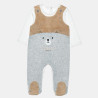 Babygrow velour with embroidery and 3D ears (1-12 months)