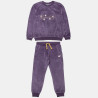 Tracksuit velour with embossed flowers and embroidery (6-16 years)