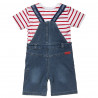 Set blouse stripped with jean overall (3-18 months)