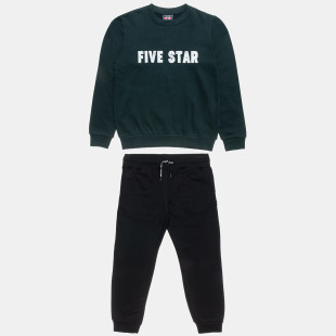 Tracksuit Five Star cotton fleece blend with embossed lettering (6-16 years)