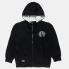 Zip hoodie cotton fleece blend Moovers with embossed details (6-16 years)