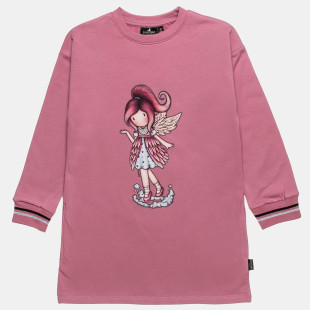 Dress cotton fleece blend Santoro with glitter details print (6-14 years)