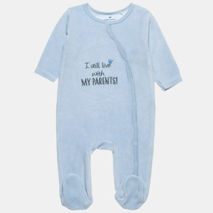 Babygrow velour Tender Comforts with embroidery (1-12 months)