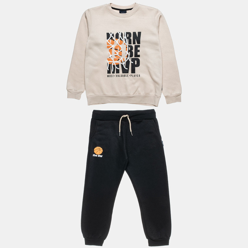 Tracksuit cotton fleece blend Five Star with embossed print (6-16 years)