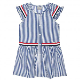 Dress with stripes and buttons fastenings  (6-16 years)