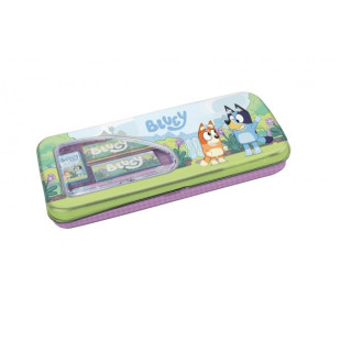 Metal pencil case with Bluey stationery