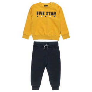 Tracksuit Five Star cotton fleece blend with embossed letters (12 months-5 years)