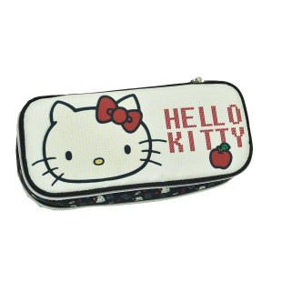 Pencil case 2 slots Hello Kitty Croche