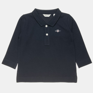 Long sleeve pique polo Gant top with embroidery (12-18 months)