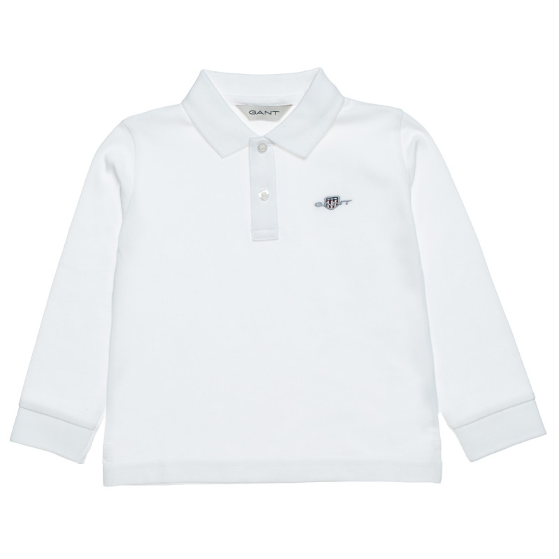 Long sleeve pique polo Gant top with embroidery (2-7 years)