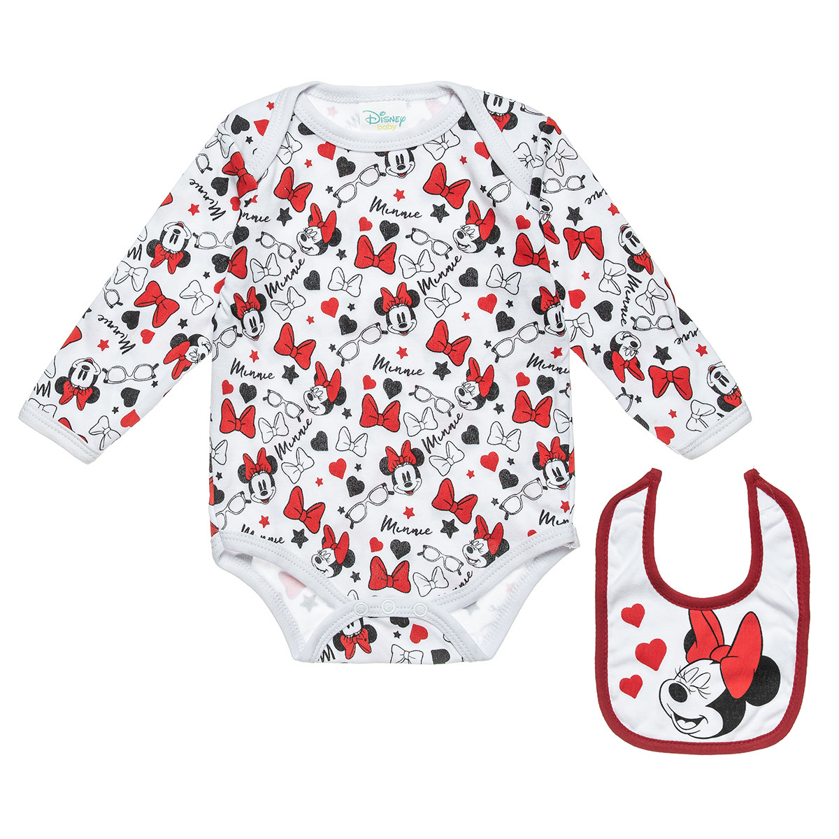 Babygrow Disney Minnie Mouse With Bib In A Box 0 3 Months Alouette Brefika Paidika Royxa