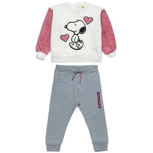 Tracksuit Snoopy cotton fleece blend with eco fur (12 months-5 years)