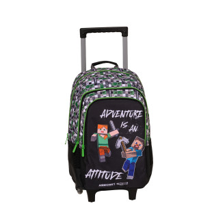 Trolley backpack Minecraft with pencil case