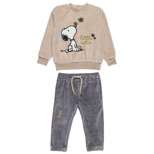 Tracksuit velour Snoopy with embroidery (12 months-8 years)