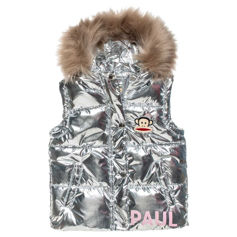 Vest jacket Paul Frank with shiny look and embroidery (12 months-5 years)