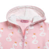 Zip hoodie cotton fleece blend with swan pattern (12 months-5 years)