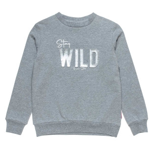 Long sleeve top cotton fleece blend with embossed letters (6-14 years)