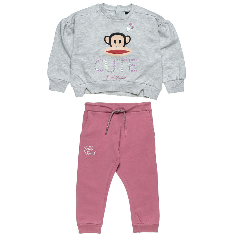 Tracksuit Paul Frank cotton fleece blend with embossed letters (12 months-5 years)