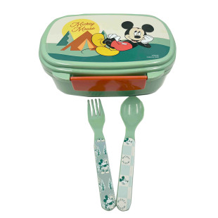 Lunch box Disney Mickey Mouse with fork and spoon