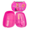 Lunch box Barbie with fork and spoon