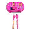 Lunch box Barbie with fork and spoon