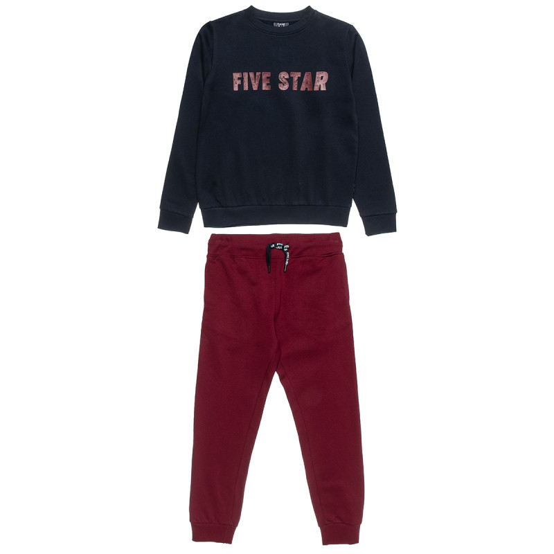 Tracksuit cotton fleece blend Five Star with embossed print (6-16 years)