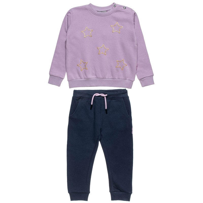 Tracksuit cotton fleece blend Five Star with embossed glitter design (12 months-5 years)