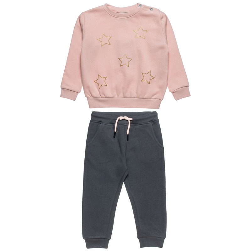 Tracksuit cotton fleece blend Five Star with embossed glitter design (12 months-5 years)