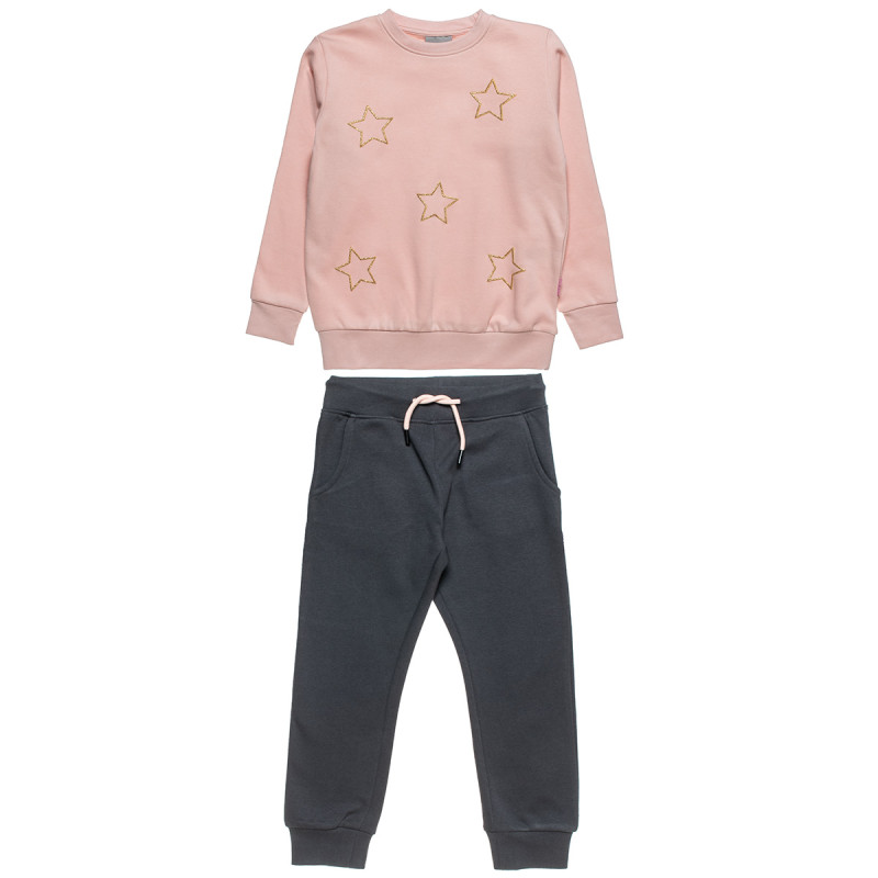 Tracksuit cotton fleece blend Five Star with embossed glitter design (6-14 years)